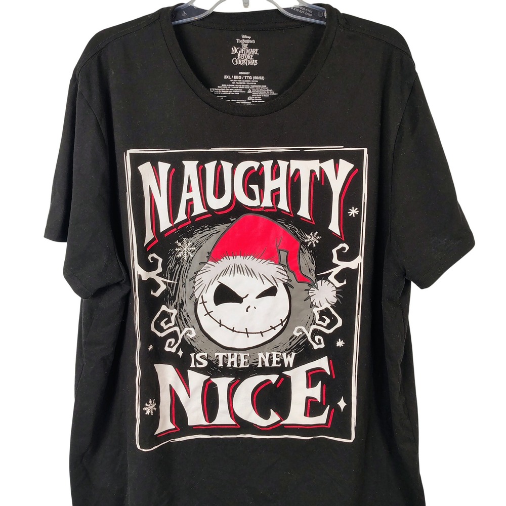 Disney Mens 2XL Nightmare Before Christmas Jack Skellington Black Cotton Tee